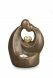 Keramikkleinurne 'Unendliche Liebe' mit Kerzenhalter | Bronze & Silbergrau Farbe