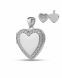 Asche Anhänger 'Herzmedaillon' aus 925er-Silber mit Zirkonia Steinen