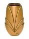 Grabvase aus Bronze in gold mit Blattdetails (Wandvase)