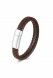 Geflochten Aschehalter Lederarmband dunkelbraun