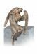 Gedenkstatue Sitzender Engel in verschiedenen Größen – 3D, freistehend, Gewindestifte unten