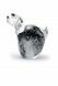 Kleinurne aus Kristallglas 'Hund' schwarz / weiβ