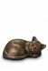 Tierurne aus Bronze 'schlafende Katze'