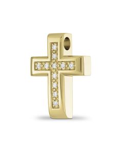 Aschen-Anhänger 'Kreuz' mit Zirkonia Steinen