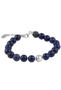 Lapis Lazuli Armband mit Aschekugel aus Silber