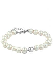 Süsswasserperlenarmband mit Aschekugel aus Silber