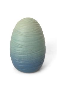 Handgefertigte Baby-Urne 'Kokon' blaugrün