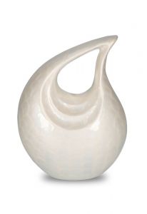 Hochglanz beige Tropfen-Urne aus Aluminium