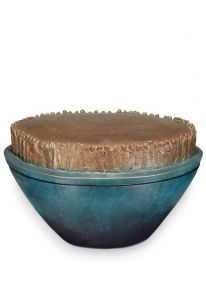 Bronzeurne 'Reise' blau-gold (ohne Sockel)