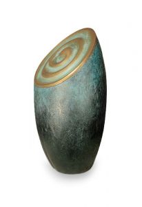 Bronzeurne 'Weizenkorn' blau-gold (ohne Sockel)