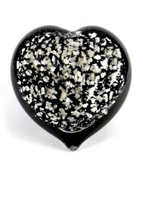 Kleinurne Herz aus Kristallglas schwarz-weiβ