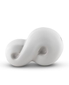 Moderne handgefertigte Infinity-Kleinurne, weiß aus Keramik