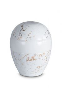 Porzellan Kleinurne 'Planet' - Carrara-Marmor mit goldfarbenen Adern