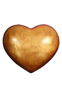 Herz-Urne aus Holz – Gold Leaf