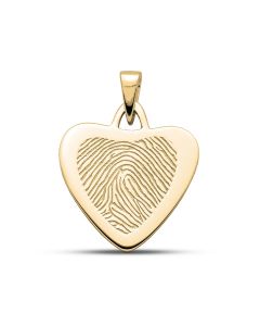 Schmuckstück Fingerabdruck 'Herz' aus Gold Ø 2.3 cm
