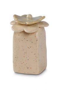 Keramikkleinurne 'Flower vase' beige