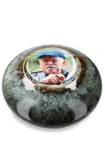Personalisierte Foto-Urne mit Porzellanfoto in versch. Farben