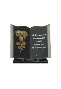 Granitgedenkstein 'Buch und Rosen'