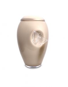 Kristallglasurne mit Schmetterling Cappuccinofarbig