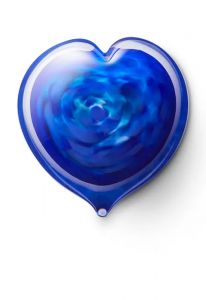 Kleinurne Herz aus Kristallglas blue-mixed