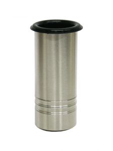 Grabvase aus Edelstahl schmal mit drei Einkerbungen (Wandvase)