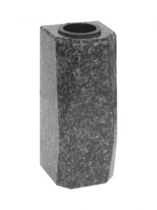 Grabvase aus Granit schmal-eckig dunkel (Wandvase)