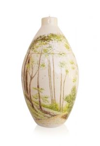 Handbemalte Keramikurne 'Waldlandschaft'