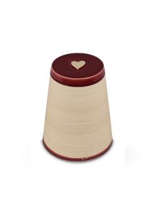 Keramikkleinurne 'Koniko' mit Herz burgunderrot