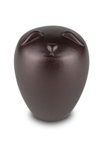 Rotbraune Hunde-Urne aus Keramik