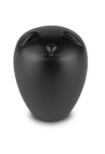 Schwarze Hunde-Urne aus Keramik