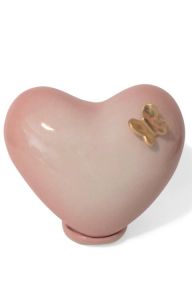 Handgefertigte Kinderurne 'Herz' rosa