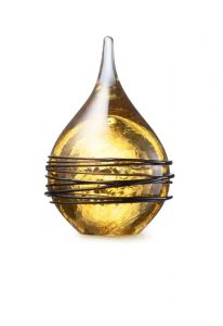 Kleinurne Tropfen aus Kristallglas 'Swirl' krakele gold