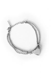 Asche-Armband mit Herz aus Edelstahl - selbst befüllbar