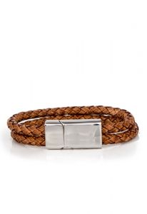 Aschehalter Lederarmband doppelt geflochten l SONDERANGEBOT