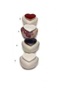 Kleinkeramikurne 'Steinoptik mit Herz' in verschiedenen Farben