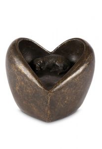 Bronze Kleinurne Hund 'Für immer in meinem Herzen'