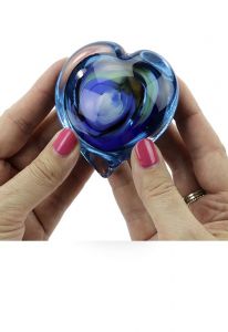 Pebble Kleinurne 'Herz' aus Kristallglas