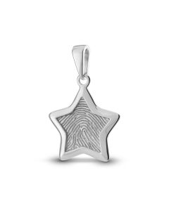 925er-Silber Schmuckstück 'Fingerabdruck Stern'