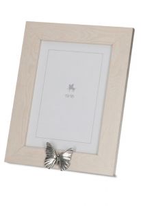 Schlichte Bilderrahmen-Urne mit silberne Asche-Schmetterling