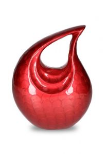 Hochglanz rote Tropfen-Urne aus Aluminium