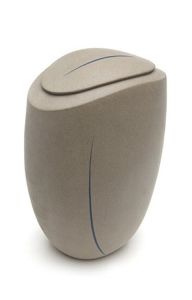 Handgefertigte Keramikurne Sandbraun