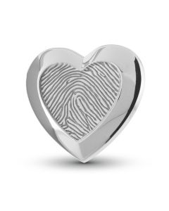 925er-Silber Asche Schmuckstück 'Fingerabdruck Herz'