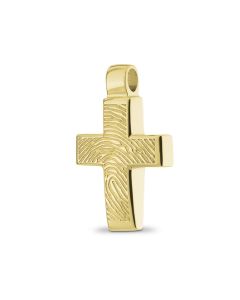Schmuckstück Fingerabdruck 'Kreuz' aus Gold 2.1 cm