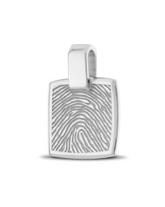 925er-Silber Schmuckstück Fingerabdruck 'Quadrat'