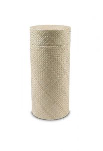Handgefertigte Urne aus Schilfgeflecht - beige