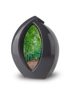 Keramikurne „Forever Framed“ dunkelgrau, personalisierbar mit Bild