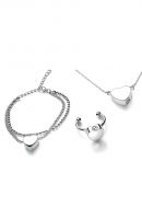 Ascheschmuck-Set aus Edelstahl mit Herz - Armband, Ring & Kette